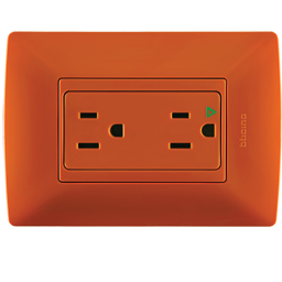 contacto duplex aislad 15a 125v c/plac naranjaqz4028ign 