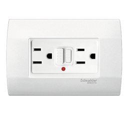 Contacto duplex de 2 polos y tierra física GFCI - Placas y contactos - Schneider - Boxito.click