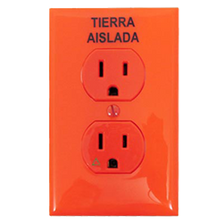 Contacto duplex  2P+T con placa