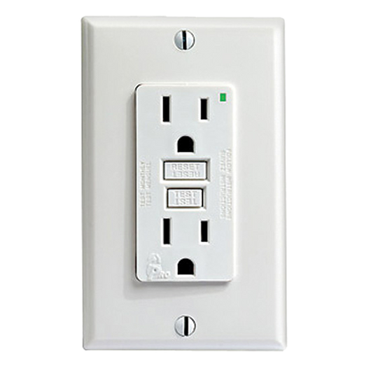 Contacto duplex resistente a la intemperie y circuito de fallo a tierra