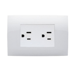 Contacto duplex polarizado con placa