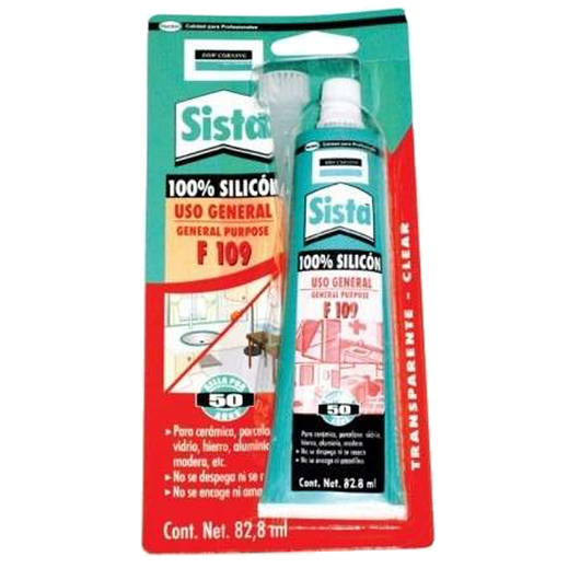 Silicón en blíster de uso general transparente