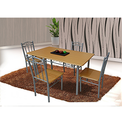 antecomedor 4 sillas 1202-48s mco de acero c/pintura