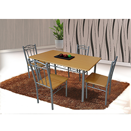 antecomedor 4 sillas 1202-48s mco de acero c/pintura