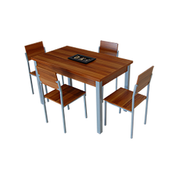 antecomedor 4 sillas a1243 mco de acero c/pintura