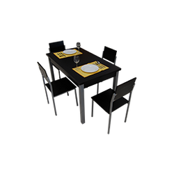 antecomedor 4 sillas a1229 mco de acero c/pintura