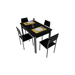 antecomedor 4 sillas a1229 mco de acero c/pintura