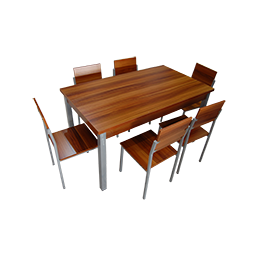 antecomedor 6 sillas a1430 mco de acero c/pintura