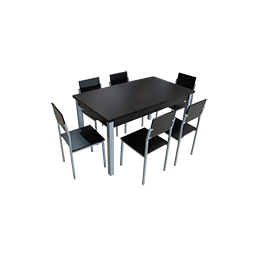 antecomedor 6 sillas a1429 mco de acero c/pintura