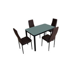 antecomedor 4 sillas a009 c/vidrio temp esmerilado