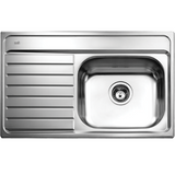 Tarja de Teka de una canasta con acabado en cromo.