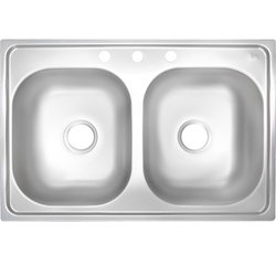 Tarja de 2 canastas de 84 cm x 56 cm acabado cromo mate 08121130