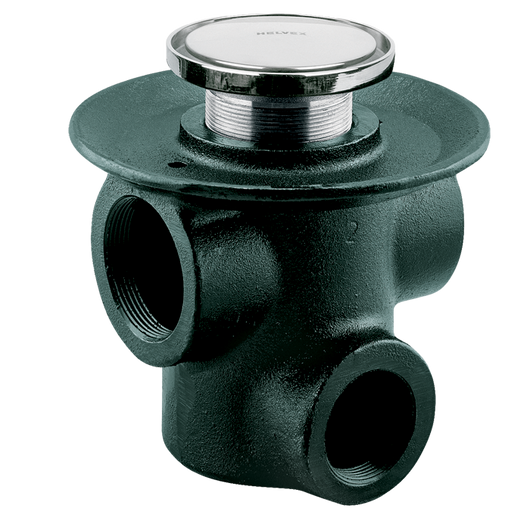 Coladera para piso de tres bocas con tapa redonda lisa 25-HL - Coladeras - Helvex - Boxito.click