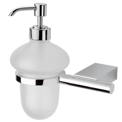 Jabonera de cristal con dosificador Kúbica 14148 - Jabonera - Helvex - Boxito.click