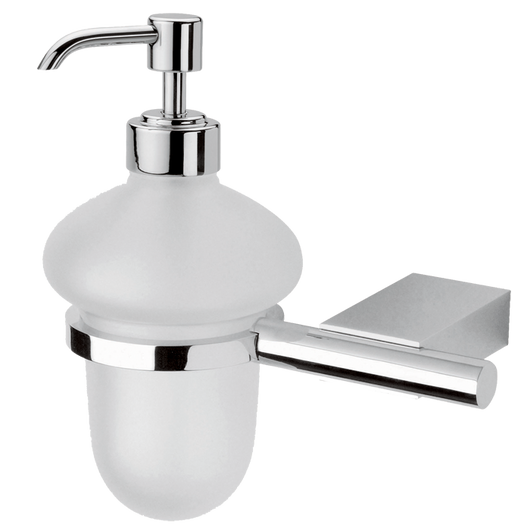 Jabonera de cristal con dosificador Kúbica 14148 - Jabonera - Helvex - Boxito.click