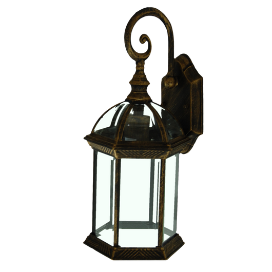 Farol de pared de aluminio color dorado - Lámparas de exterior - Benelux - Boxito.click